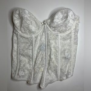 vintage white lace corset